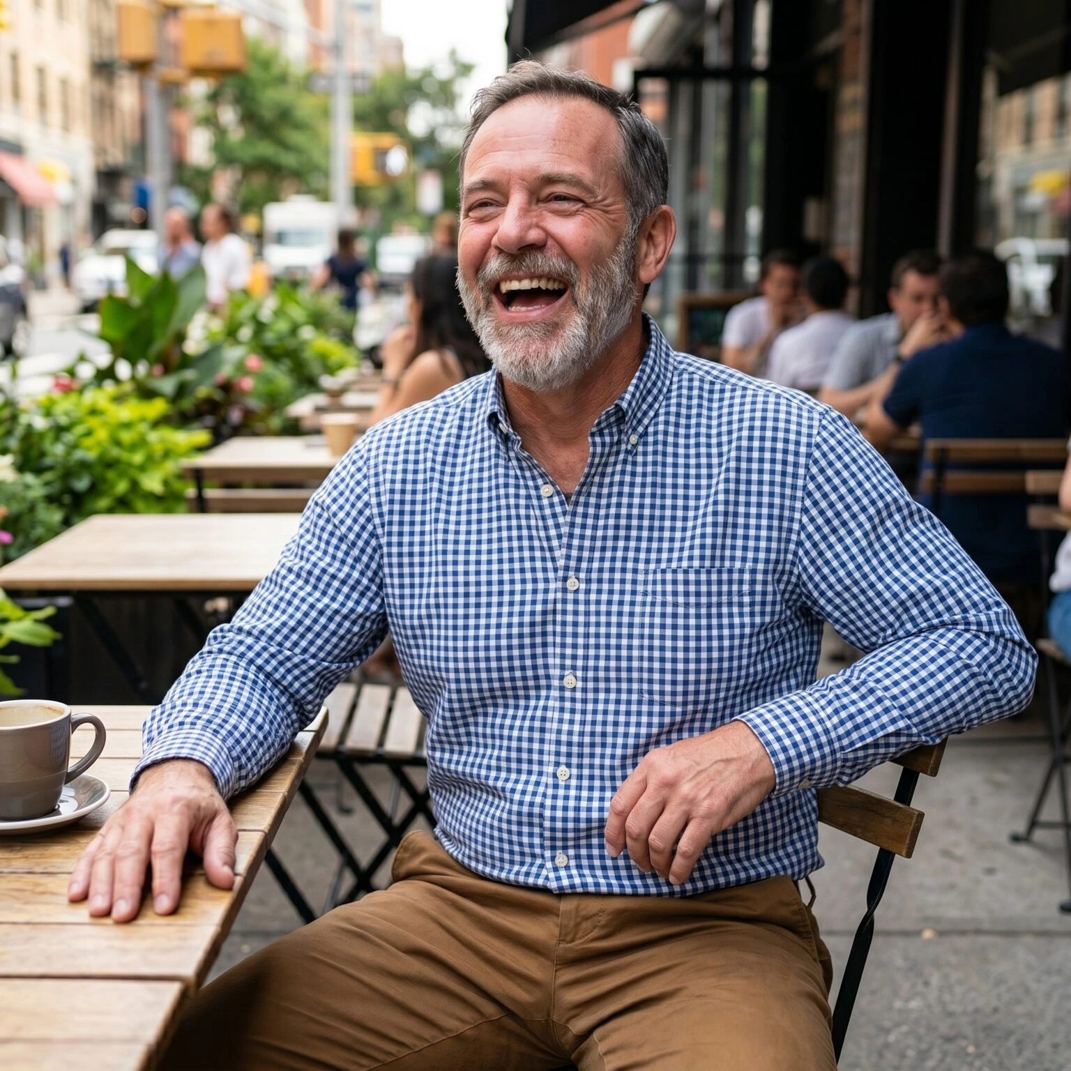 Man enjoying an active social outing